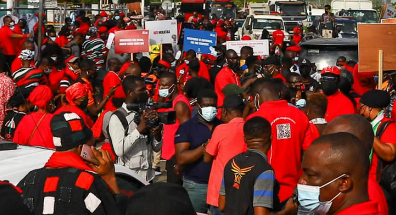 Demonstrators took the streets of Accra to protest worsening economic hardship  (Image Source: AFP)