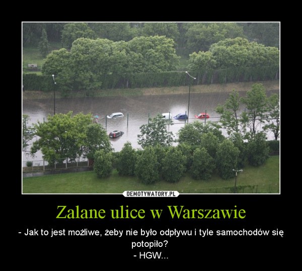 Internauci śmieją się z zalanej Warszawy