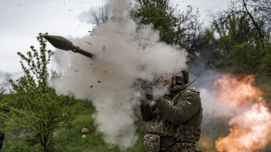 Ukraiński żołnierz walczący w okolicach Doniecka