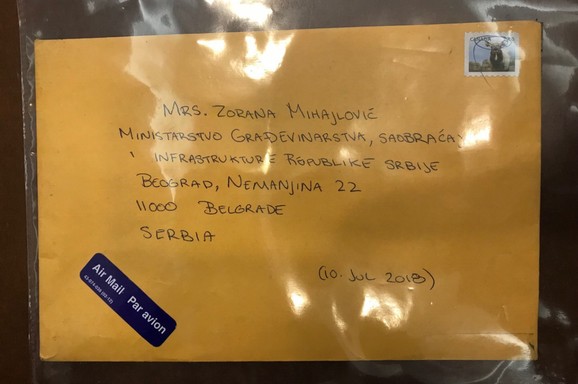 Писмо упуÄено министтарки МихајловиÄ