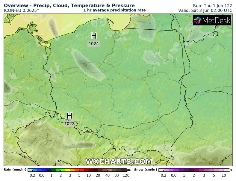 W nocy wypogodzi się do bezchmurnego nieba