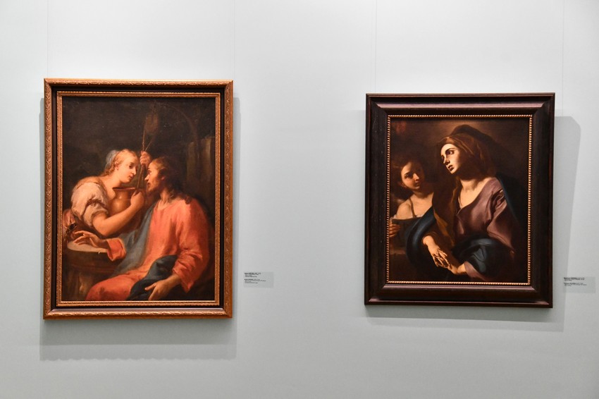 Jakopo Amigoni "Isus i Samarićanka", 18. vek (levo) i Frančesko Solimena "Bogorodica u bolu sa anđelom", 18. vek (desno)