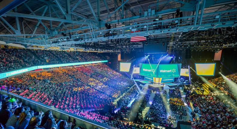 More than 14,000 people filled the Bud Walton Arena for the 2016 Walmart Shareholders Meeting.