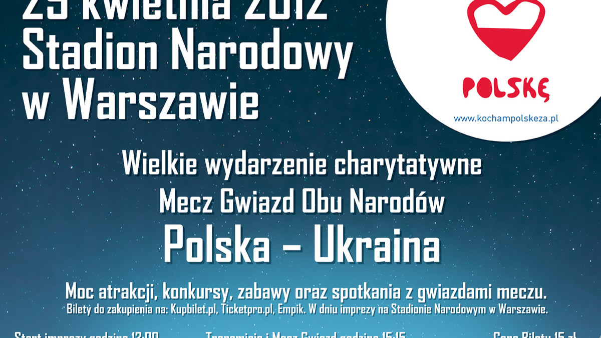 W najbliższą niedzielę na Stadionie Narodowym odbędzie się organizowany przez Towarzystwo Przyjaciół Ukrainy charytatywny "Mecz Gwiazd Obu Narodów" Polska-Ukraina. To ostatni sprawdzian na tym obiekcie przed Euro 2012.