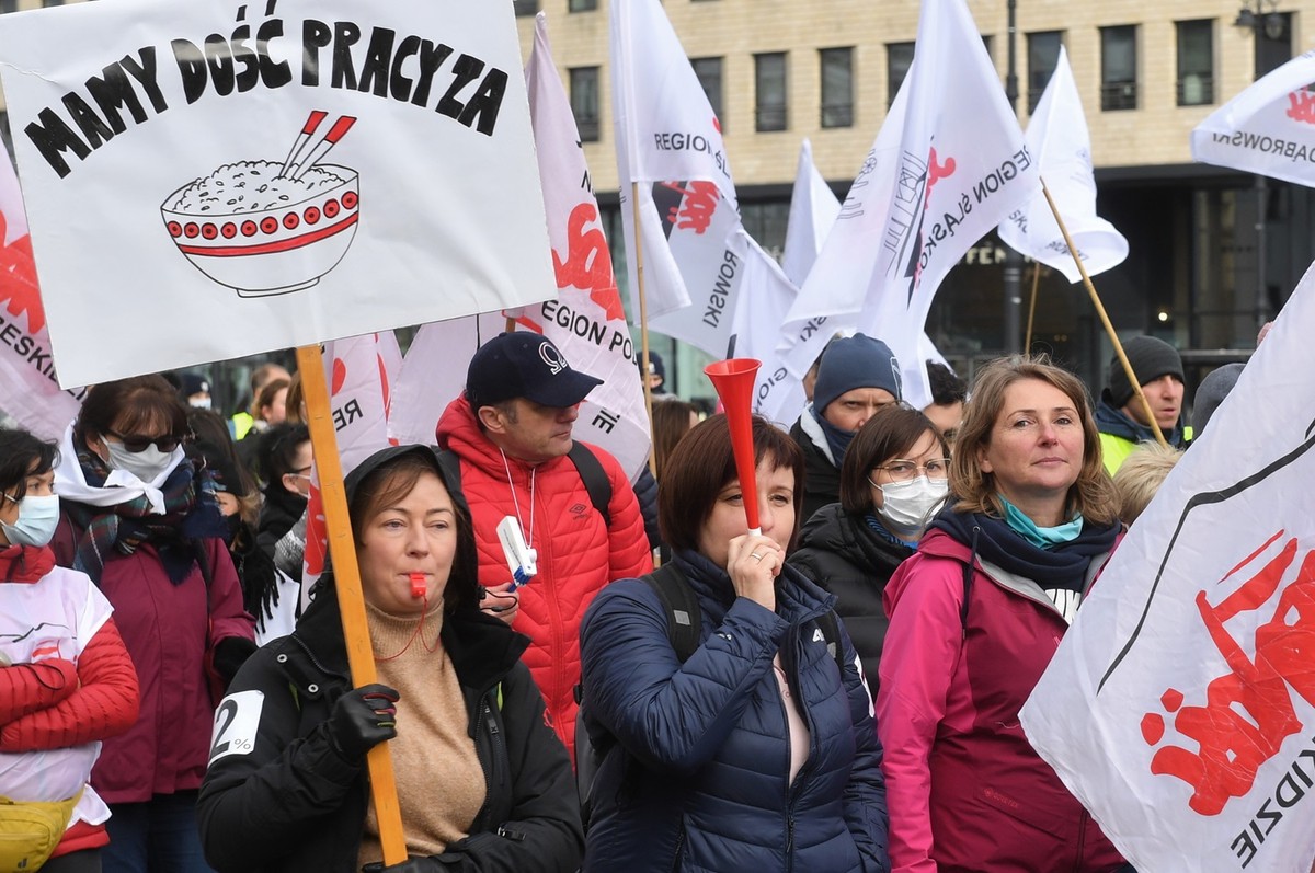 Protest pracowników sfery budżetowej (fot. archiw.)