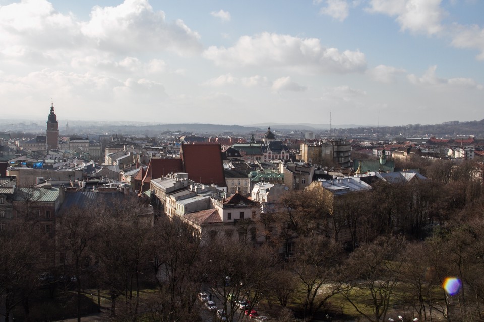 Szare niebo nad Krakowem