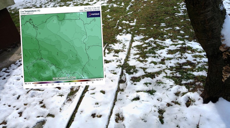 We wtorek utrzymają się wysokie temperatury (mapa: wxcharts.com)