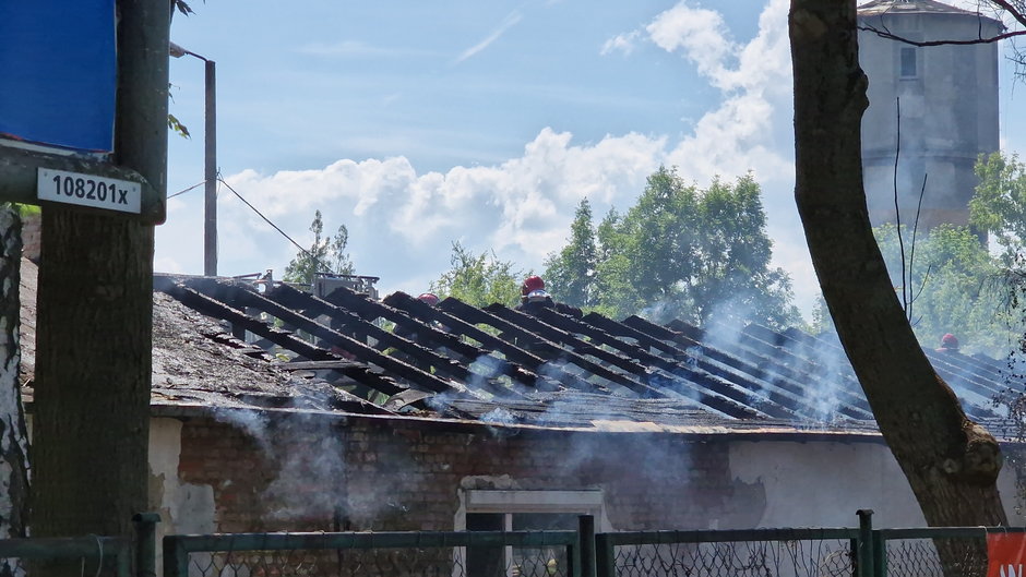 Pożar w budynku pofabrycznym przy Jana Pawła w Łodzi