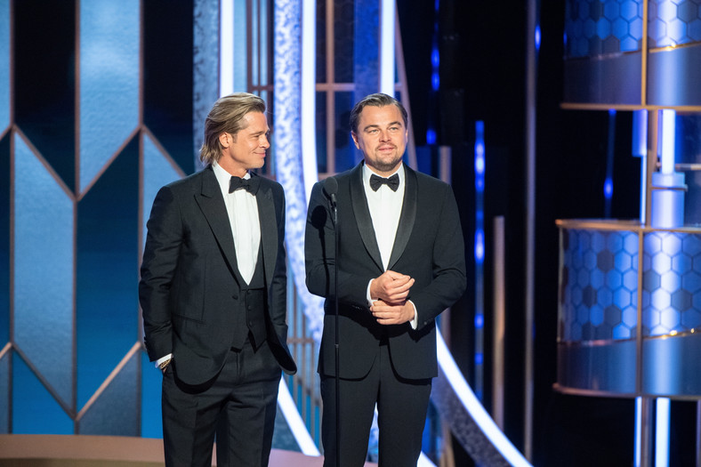 Brad Pitt i Leonardo Di Caprio na gali Złotych Globów