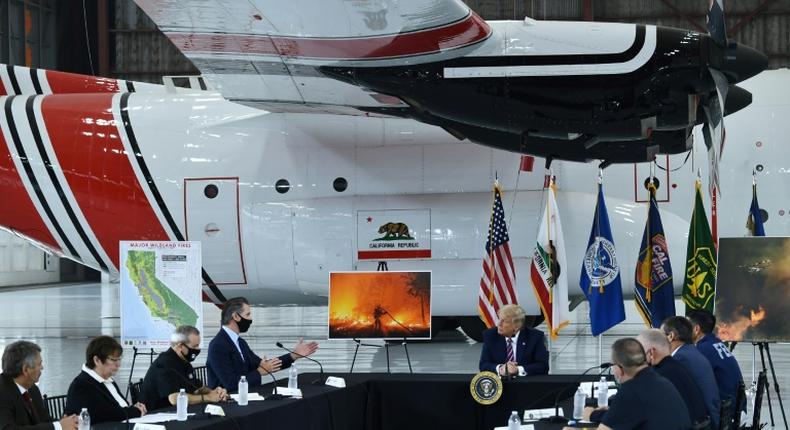 US President Donald Trump was briefed on the California wildfires by Governor Gavin Newsom, who has strongly argued that they are driven mostly by global warming