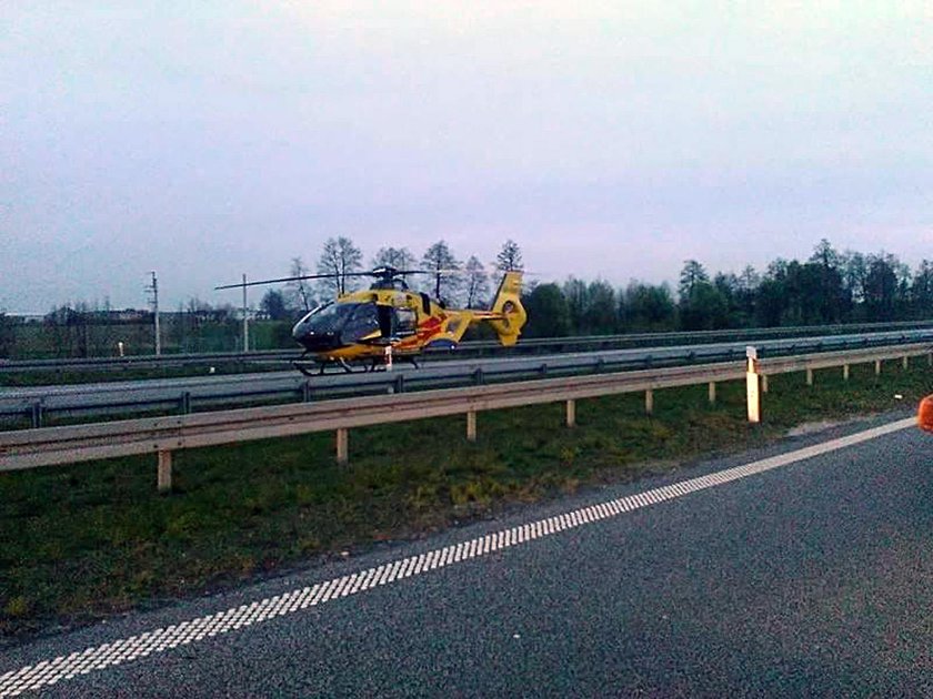 Wypadek autokaru na autostradzie A2