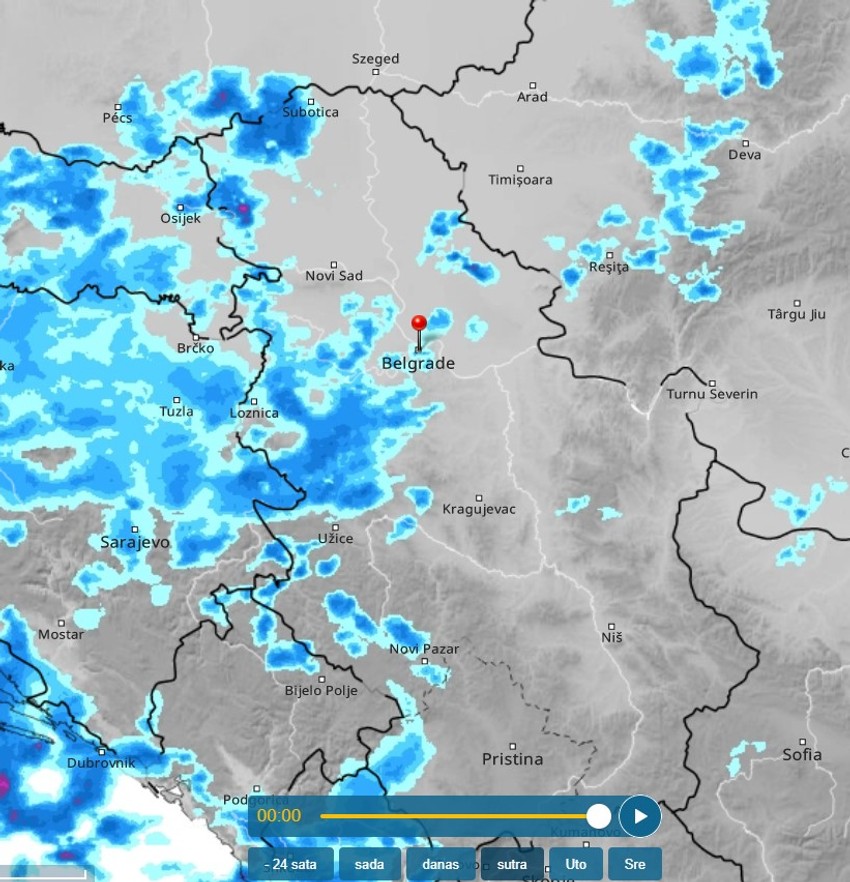 Đenovski ciklon ulazi u Srfbiju u noći između ponedeljka i utorka