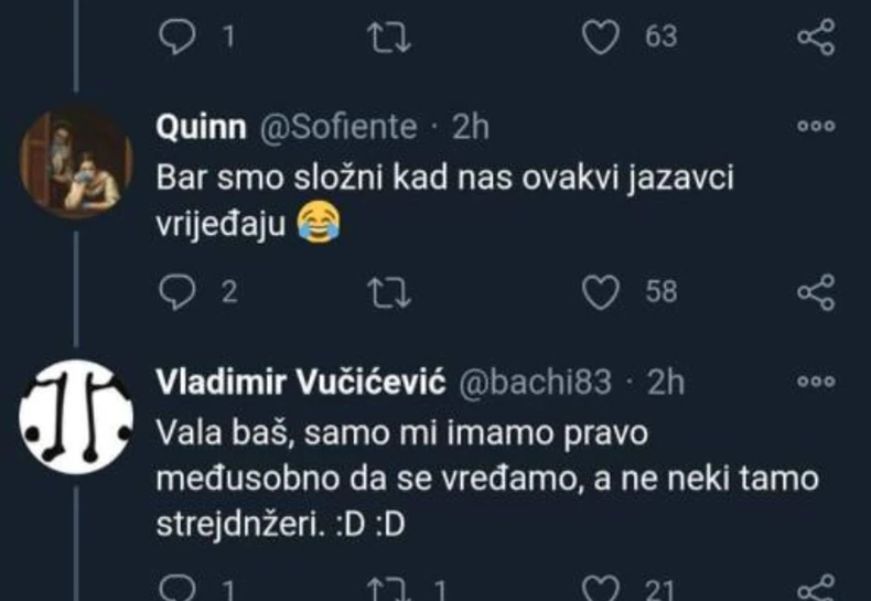 Bratstvo i jedinstvo na Tviteru