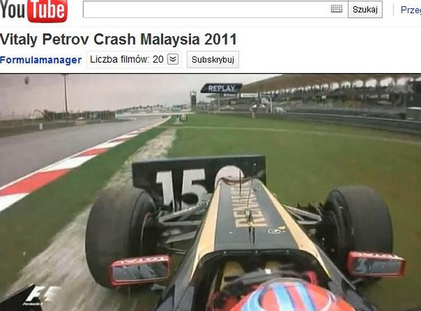 Zobacz, jak Pietrow urwał kierownicę w czasie GP Malezji