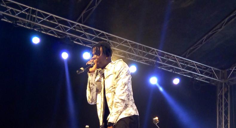 Stonebwoy performing at the event