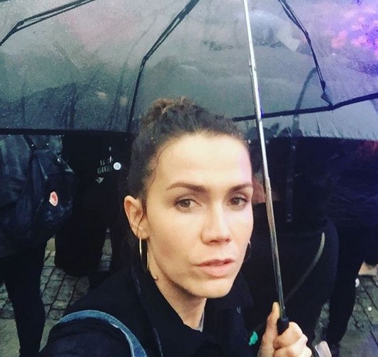 Olga Bołądź na 'czarnym proteście'