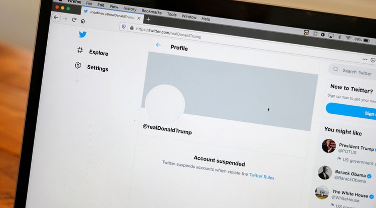 Donald Trump felfüggesztett Twitter-fiókja