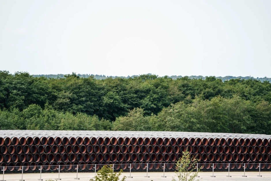 Gasovodne cevi, Severni tok 2, Sasnic, Nemačka, 2020.