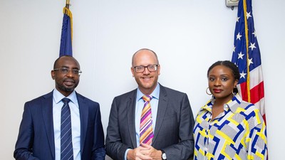  L-R: Inuwa Kashifu Abdullahi (The Director General of NITDA), Will Stevens (U.S Consul General) and Dr Inya Lawal (President of Ascend Studios Foundation and Implementation Partner for GTA)
