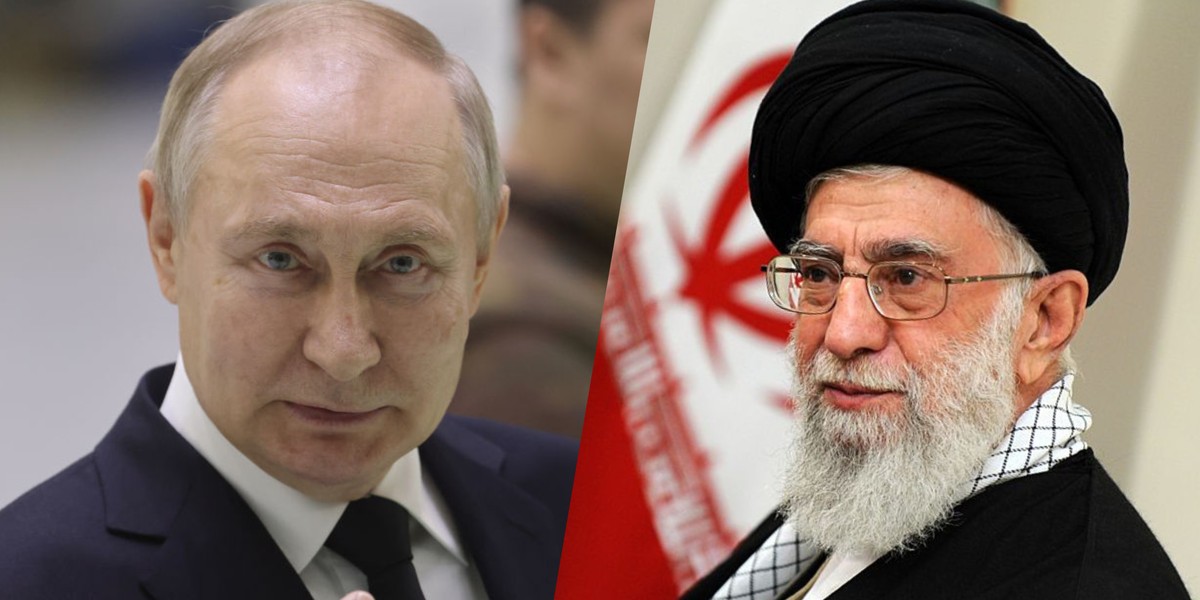 Rosja i Iran zacieśniają współpracę. Na zdj. prezydent Rosji Władimir Putin i Ali Chamenei — przywódca Iranu