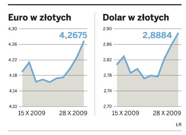 Euro i Dolar w złotych