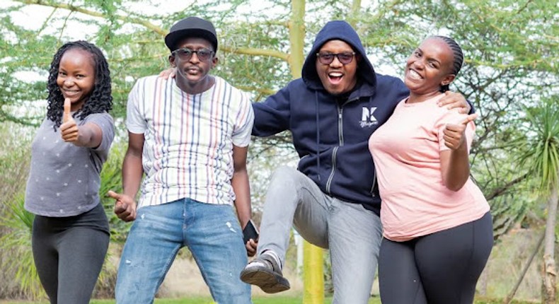 From left: Judy Nyawira, Njugush, Abel Mutua and Celestine Wakavinye.