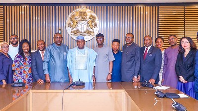 SGF, George Akume, receives in audience members of The Global Fund to Fight Aids, Tuberculosis and Malaria and Country Coordinating Mechanism (CCM) in his office on Thursday, 15th June, 2023. [Presidency]
