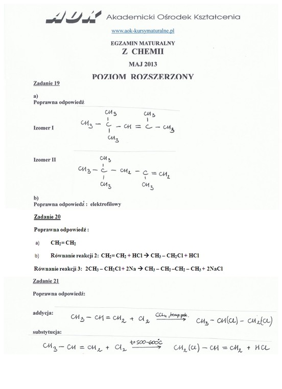 Chemia poziom rozszerzony 19-21