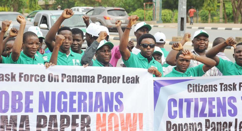 PROTEST BY THE CITIZENS TASK FORCE ON PANAMA PAPER LEAK IN ABUJA