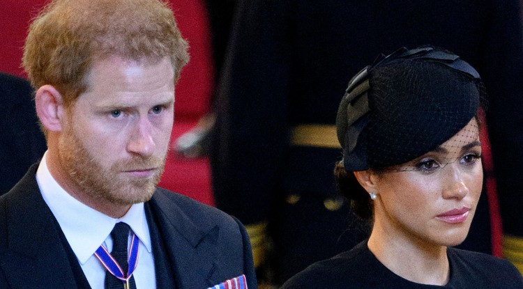 Harry herceg és Meghan Markle a királynő gyászszertartásán