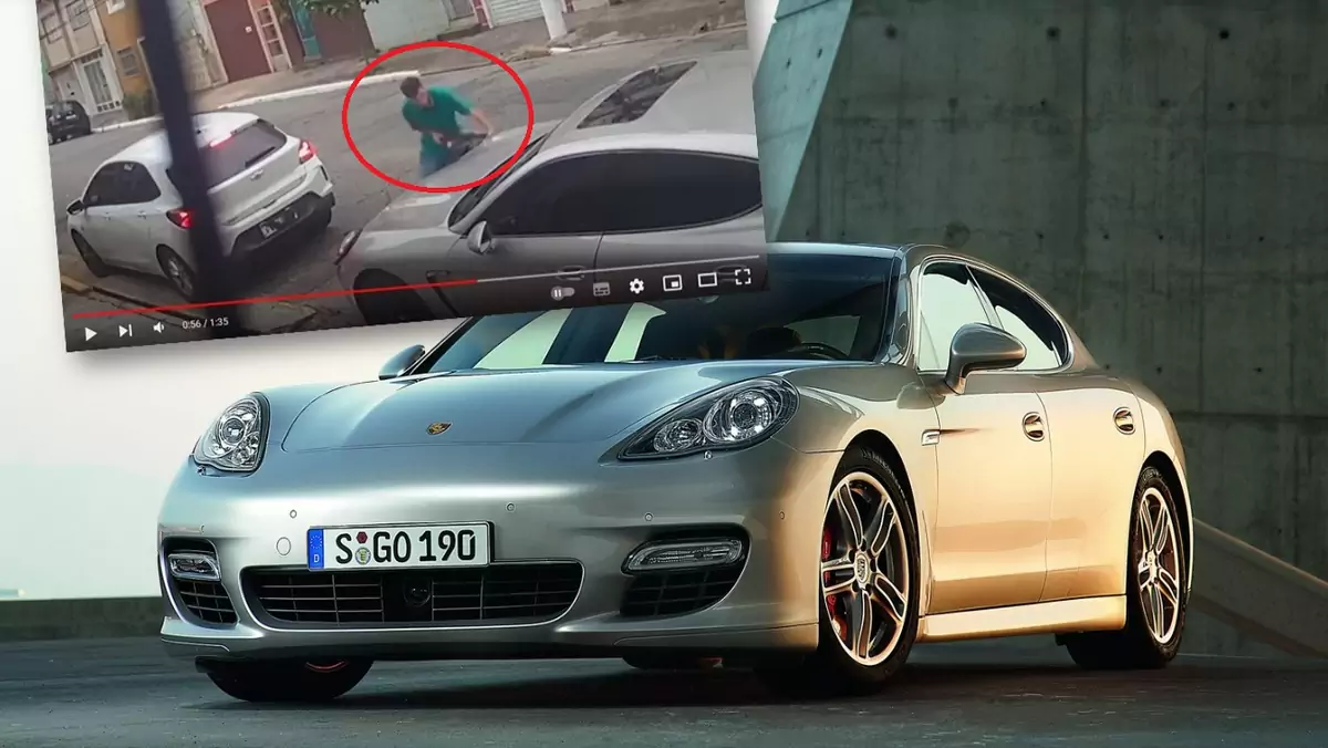 Błyskawiczna kradzież reflektorów z Porsche Panamery