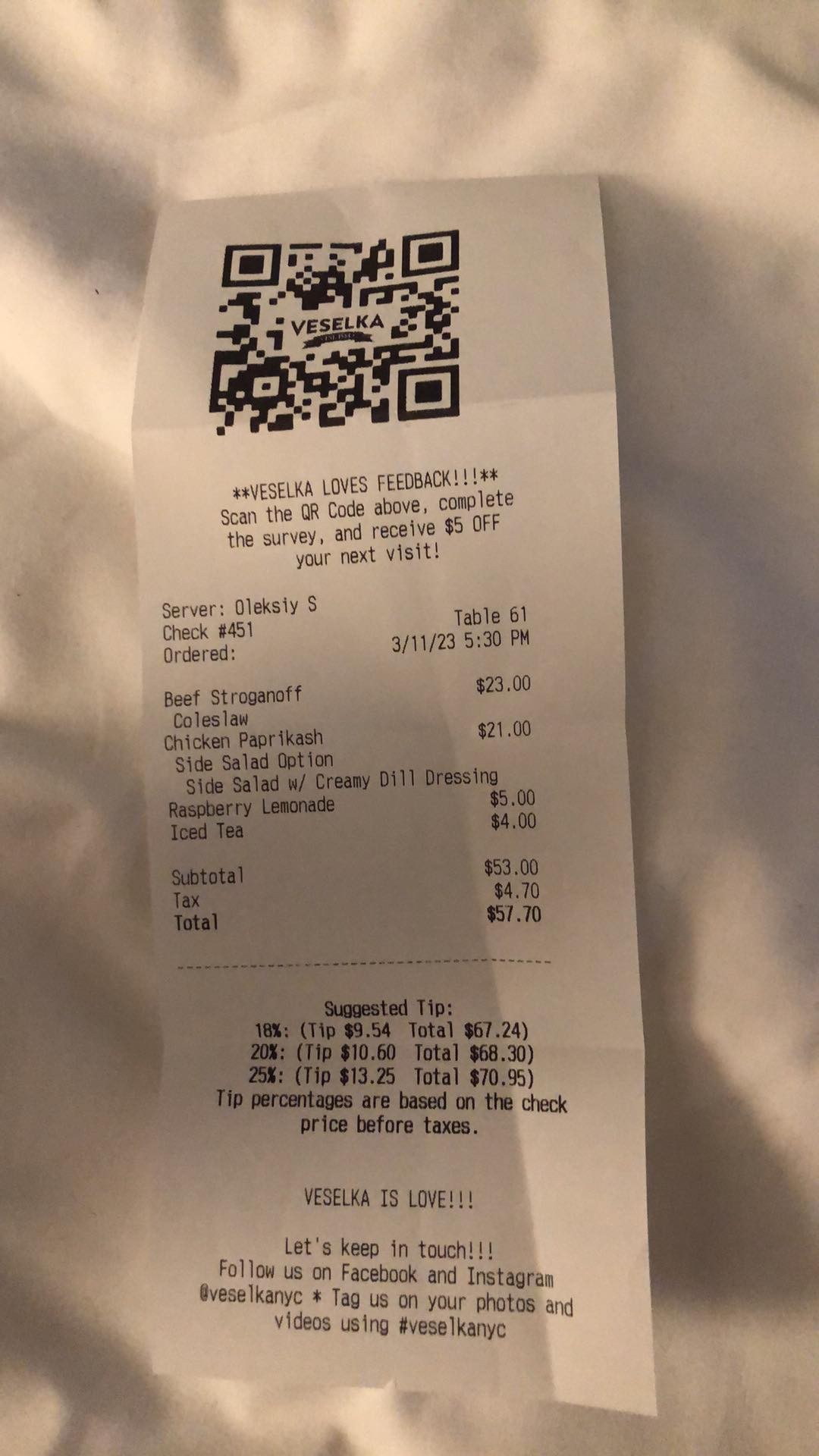 Reštaurácia Veselka v New Yorku. 