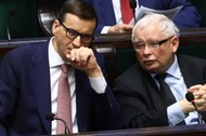 Mateusz Morawiecki i Jarosław Kaczyński w Sejmie