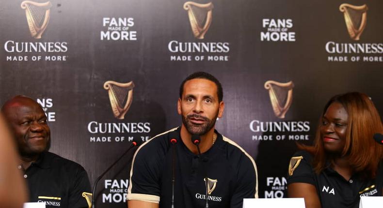 Rio Ferdinand speaking during a press conference