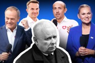 Od lewej: Donald Tusk, Adam Szłapka, Borys Budka, Barbara Nowacka i Jarosław Kaczyński.