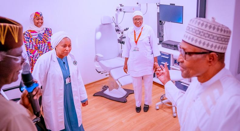 President Buhari inaugurates State House Medical Centre. [Twitter:Presidency]