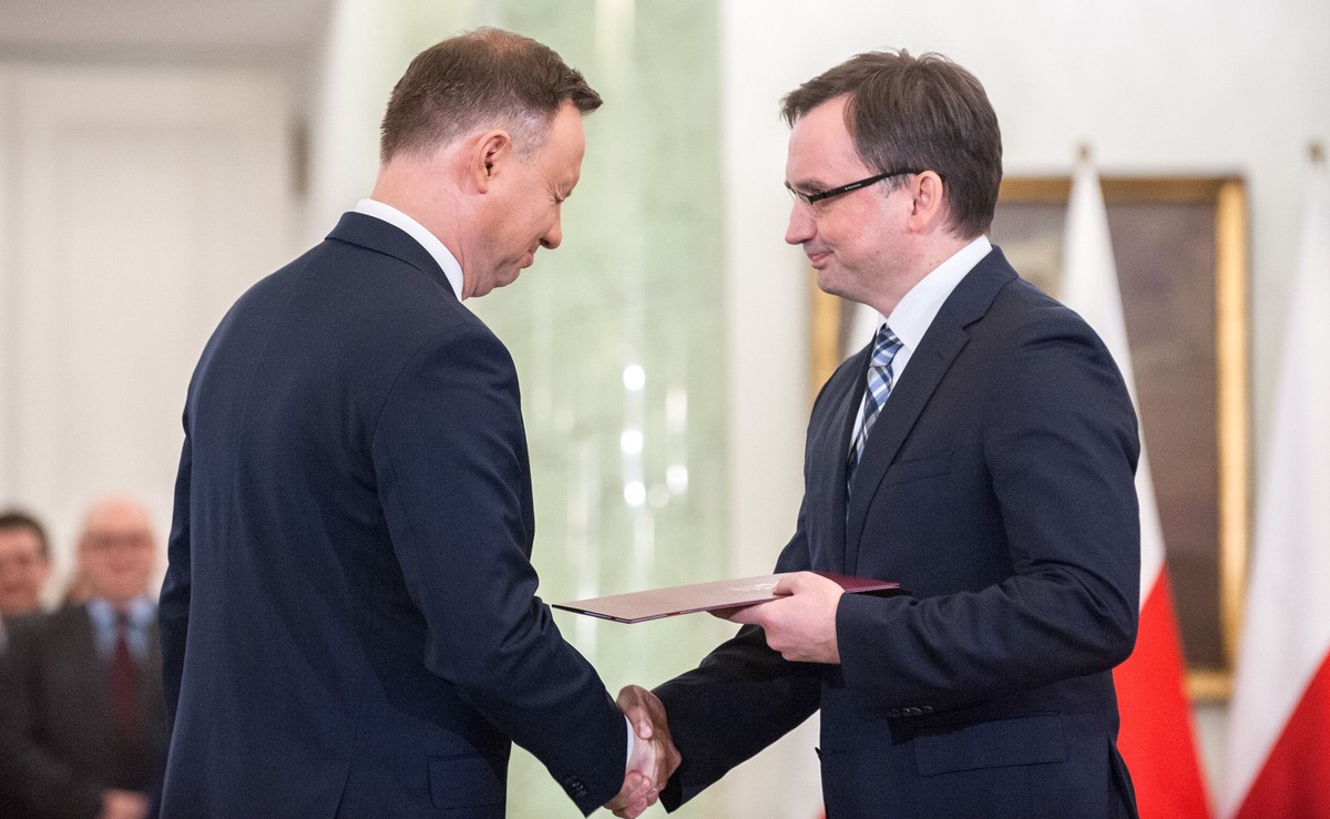 Prezydent Andrzej Duda i minister sprawiedliwości Zbigniew Ziobro