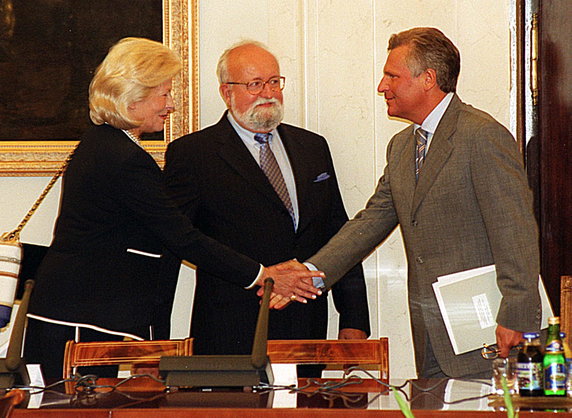 Krzysztof Penderecki, Elżbieta Penderecka i Aleksander Kwaśniewski