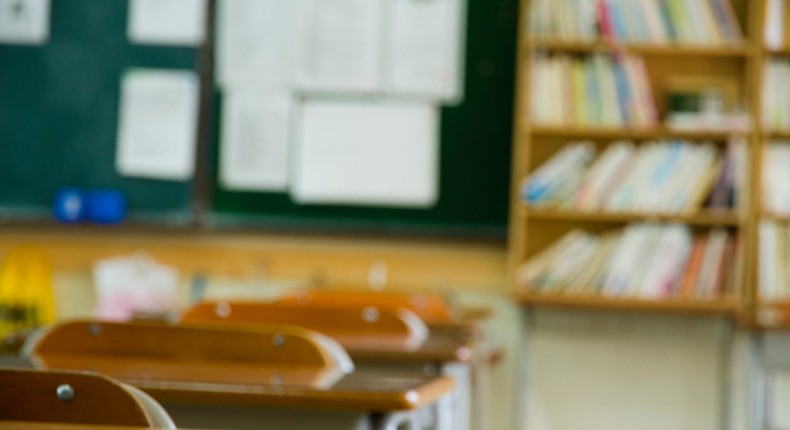 A school classroom.