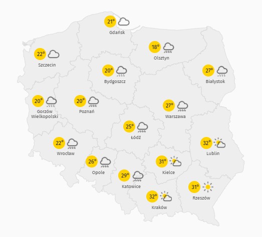 Prognoza pogody na niedzielę 30 sierpnia