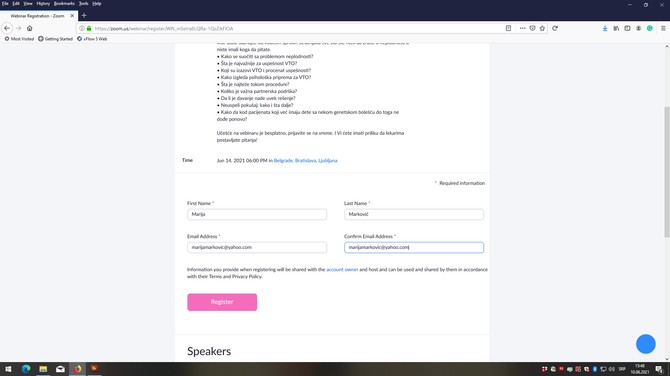 Registracija na vebinar 