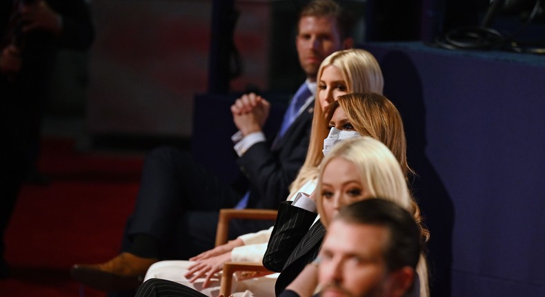 Eric Trump, Ivanka Trump, first lady Melania Trump, Tiffany Trump, and Donald Trump Jr. before the presidential debate last week in Cleveland, Ohio.