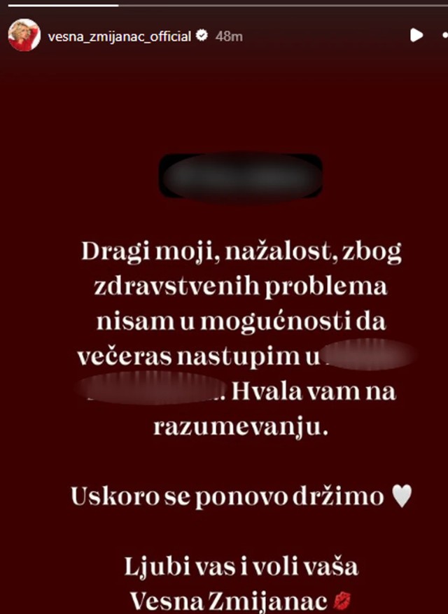 Objava Vesne Zmijanac