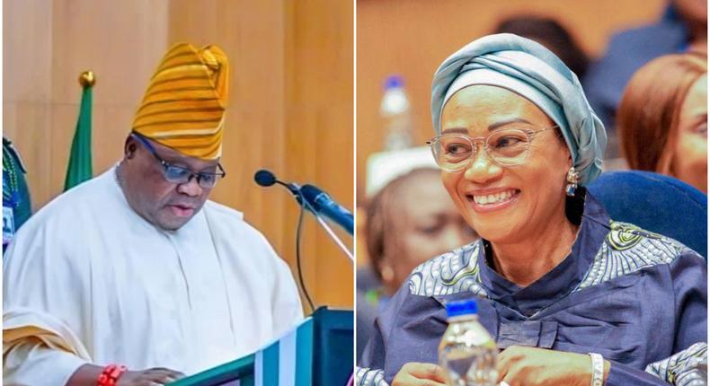 Gov Ademola Adeleke, Oluremi Tinubu [Facebook]