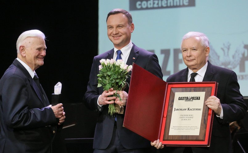 prezydent Andrzej Duda, prezes PiS Jarosław Kaczyński i sędzia Bogusław Nizieński