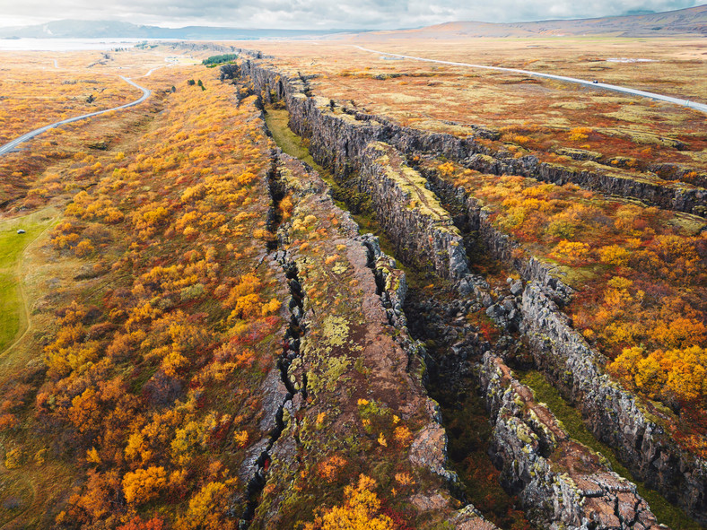 Thingvellir, kanion Pingvellir, styk płyt tektonicznych