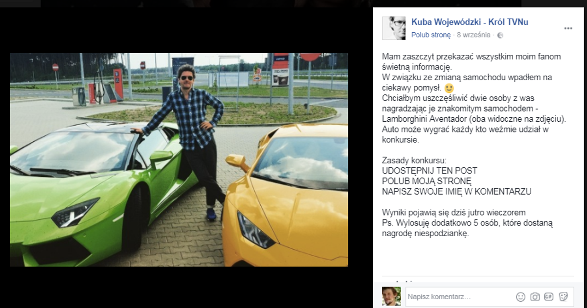 Kuba Wojewodzki Prezentuje Lamborghini Czy Ktos Jeszcze Nabiera Sie Na Takie Przekrety