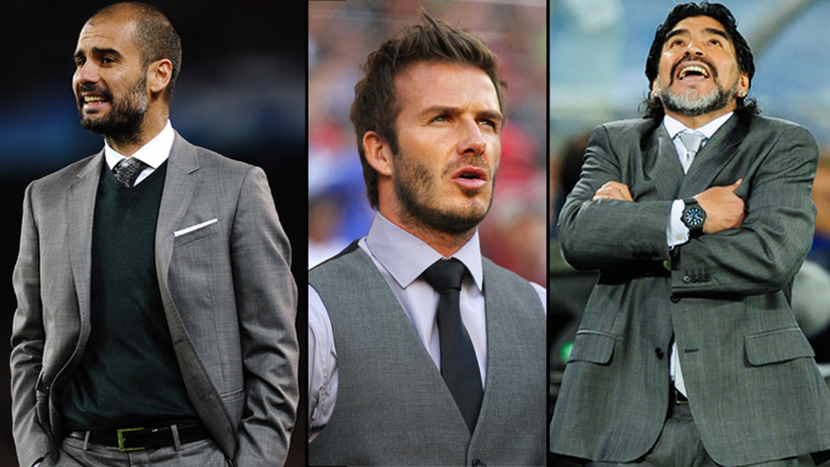 David Beckham, Diego Maradona a może Fabio Capello - zdecyduj, który z nich najlepiej wygląda w garniaku