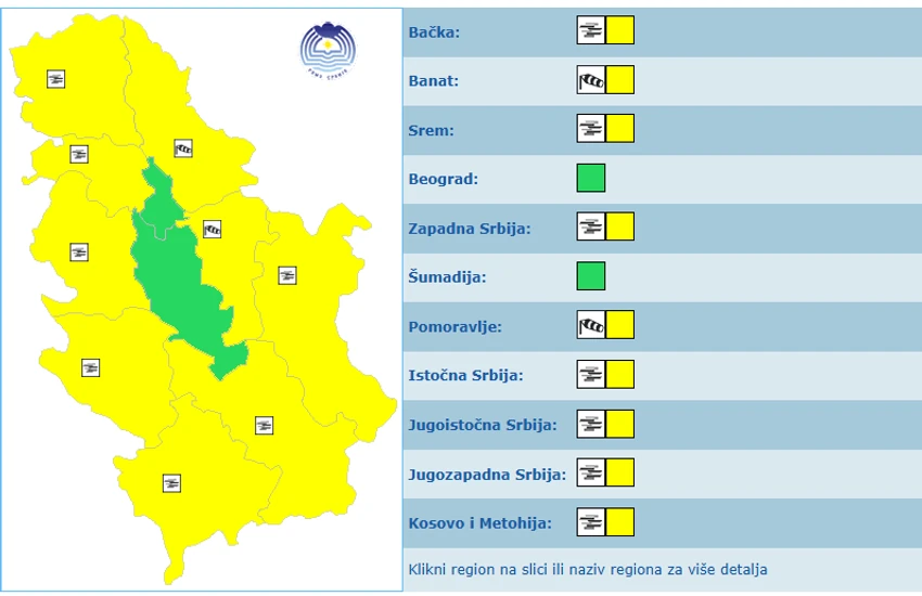 Novi meteoalarm za 4. decembar