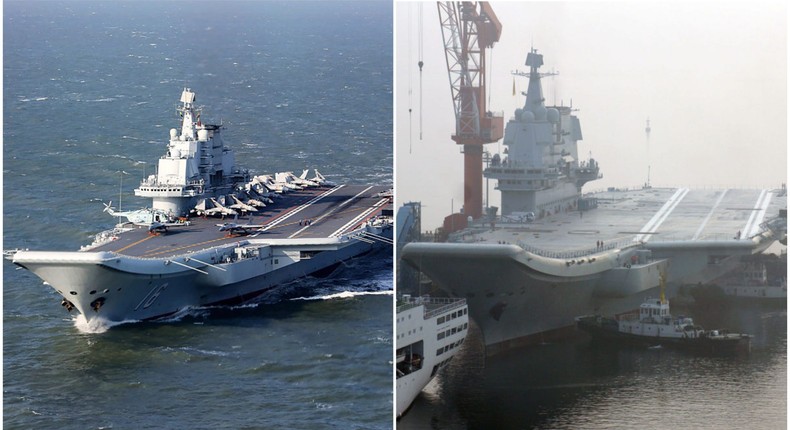 The Liaoning and Shandong are China's only operational aircraft carriers. Another, the Fujian, is undergoing sea trials.STR/AFP via Getty Images/Getty Images